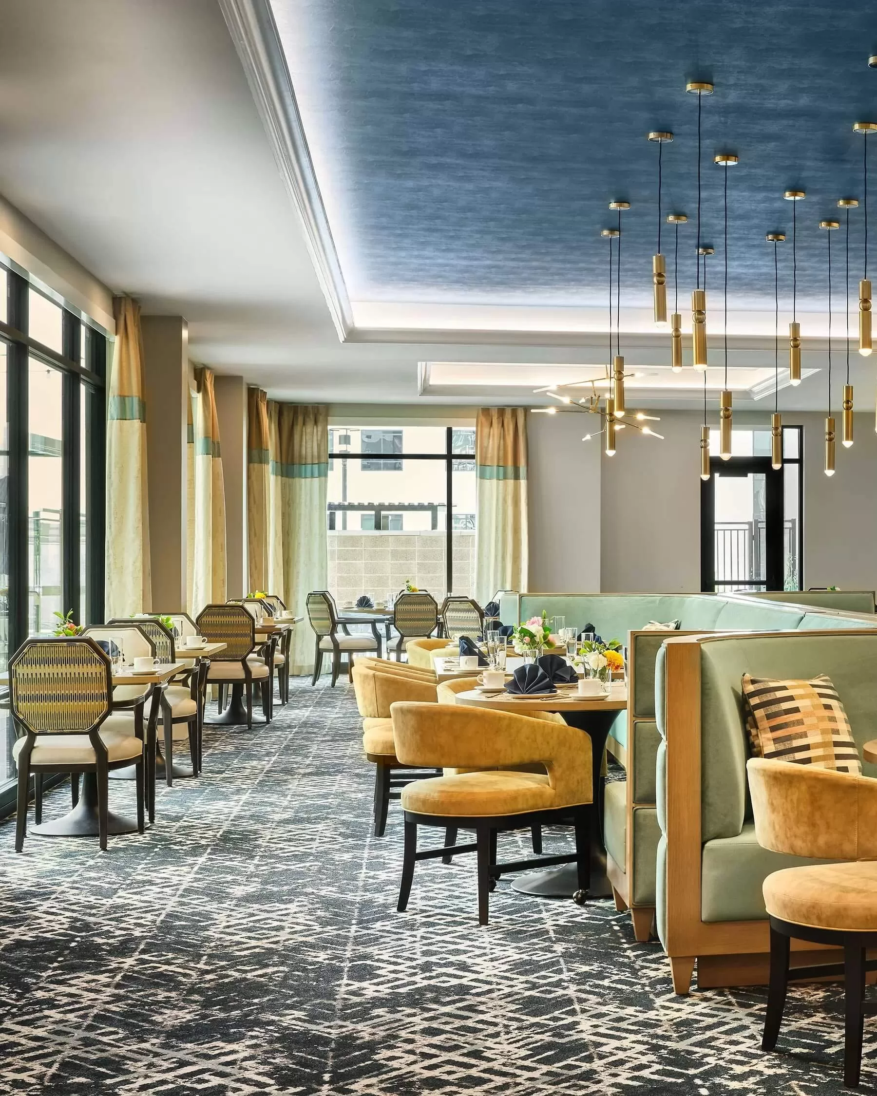 Elegant dining area fostering social interaction in senior living communities