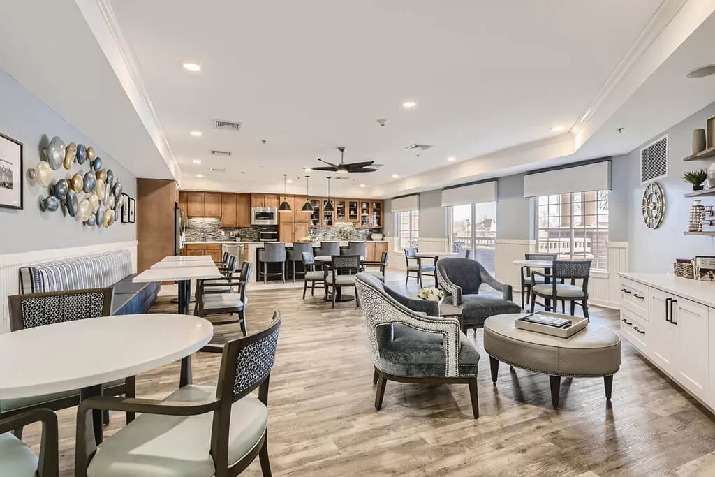 Inviting common area in a Denver senior community
