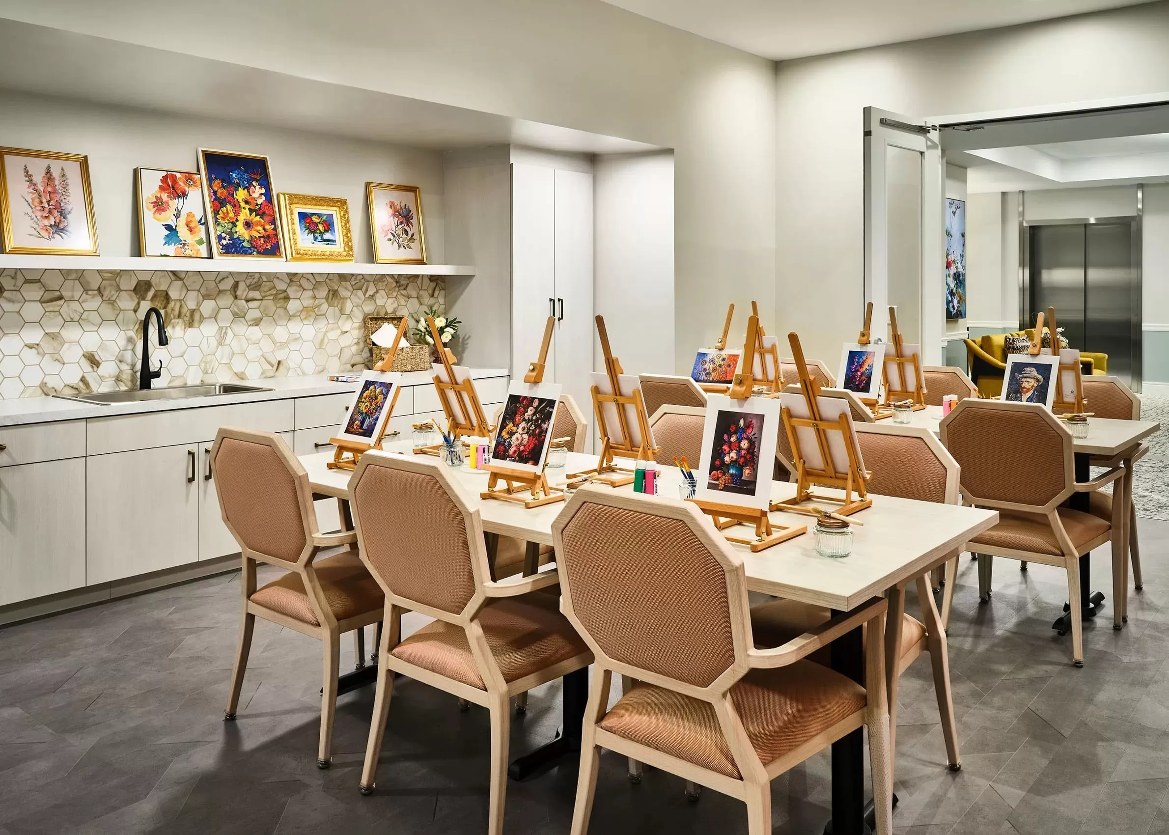 Renovated art room for senior community activities
