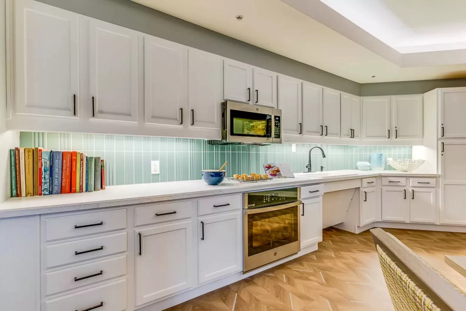 Renovated senior kitchen with clean, modern finishes