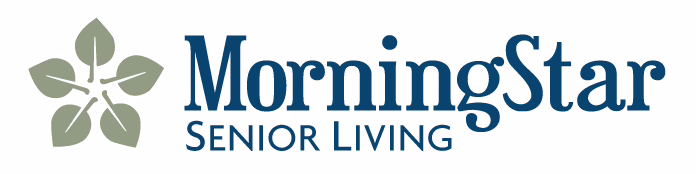 MorningStar Senior Living logo with a green leaf design on the left and the company name in blue text to the right.